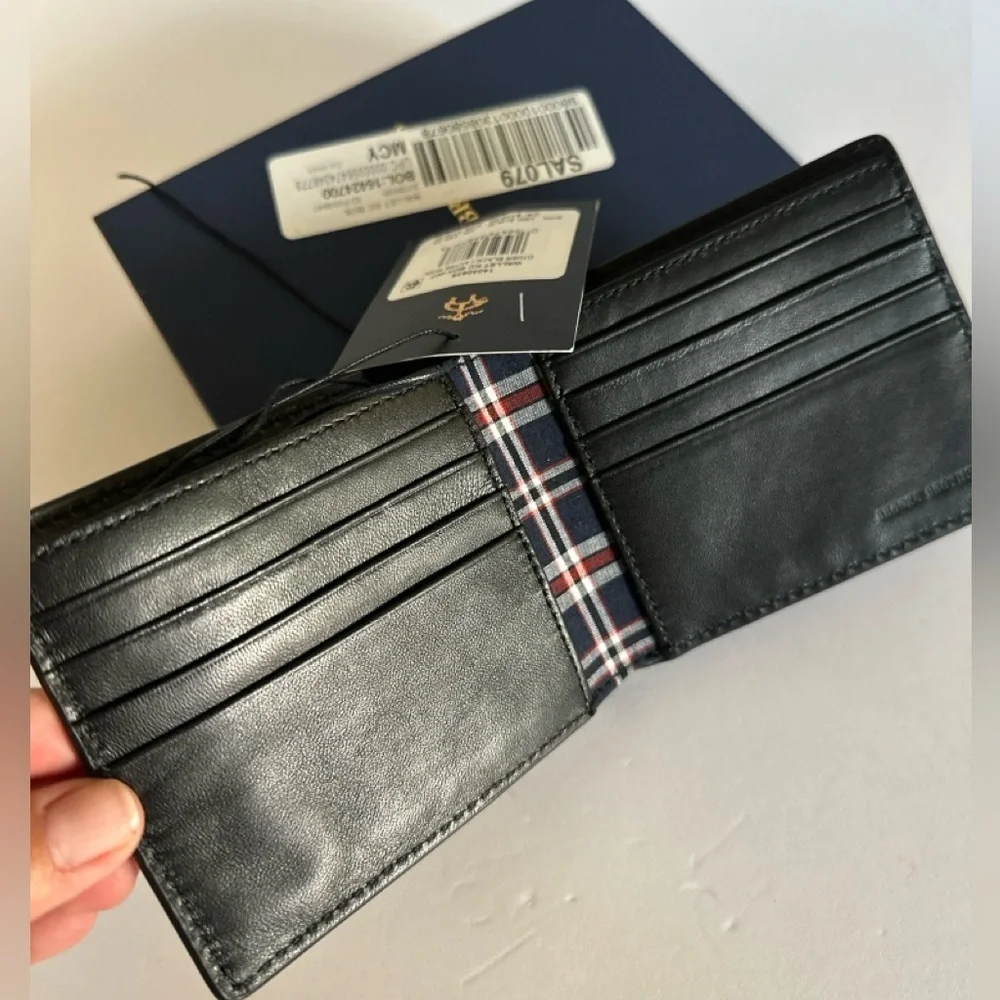 Brooks Brothers Classic Black Sheep Leather Wallet